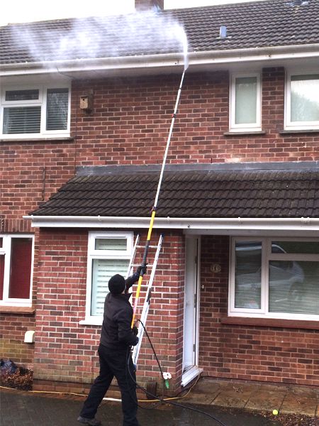 Jetting Lance gutter and soffit cleaning in Thornbury, Bristol