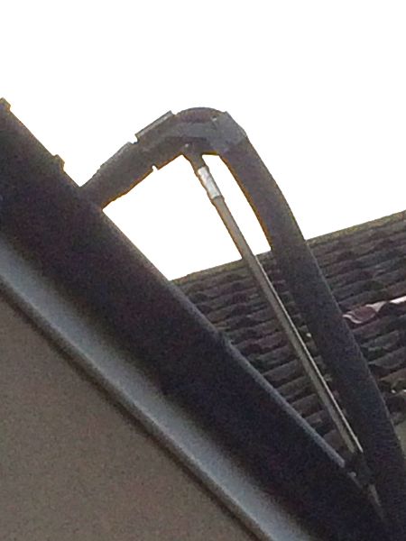 Sky Vac close-up, zero damage to guttering and very clean